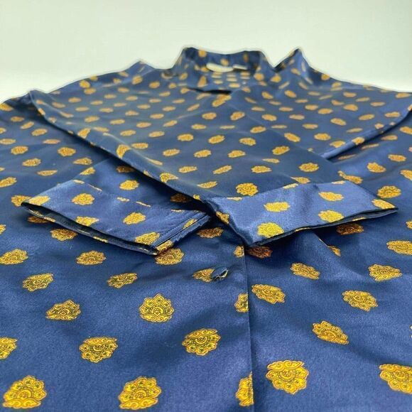 VTG Victoria's Secret Intimates Sleepwear Siz M Blue polka dot long sleeve Shirt - Picture 7 of 9